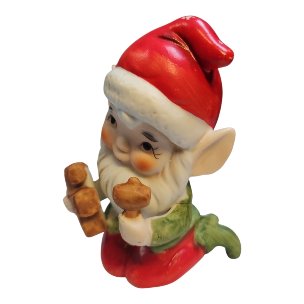 Homco Santa's Workshop Christmas Elf Figurines 5406 Vintage Set Of 2 - Picture 7 of 10